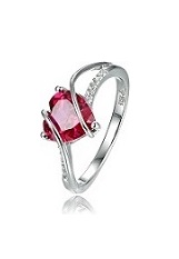 outstanding silver red ruby butterfly July birthstone baby ring
